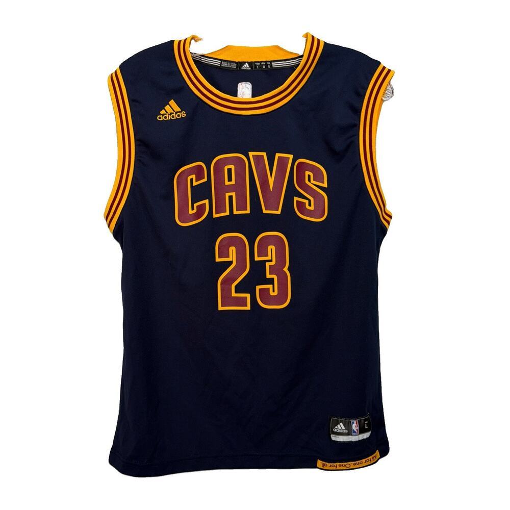 Adidas Cleveland Cavaliers LeBron James Jersey Mens L Navy Blue #23 2015 Cav